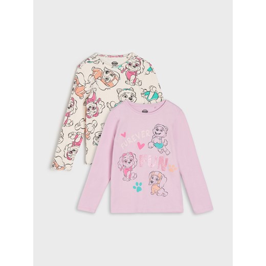 Sinsay - Koszulka z długimi rękawami 2 pack Psi Patrol - fioletowy Sinsay 122 Sinsay