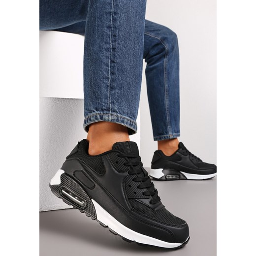 Czarno-Białe Sznurowane Sneakersy na Grubej Podeszwie Sayre ze sklepu renee.pl w kategorii Buty sportowe damskie - zdjęcie 174812710