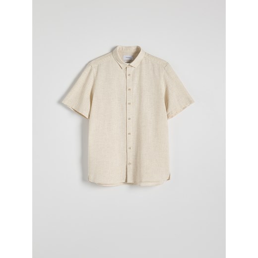 Reserved - Koszula regular fit z bawełną - beżowy Reserved L Reserved