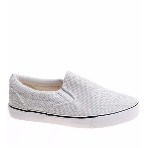 Wsuwane tenisówki damskie slip on Białe /E4-3 16767 G7-38/ ze sklepu Pantofelek24.pl w kategorii Trampki damskie - zdjęcie 174816412