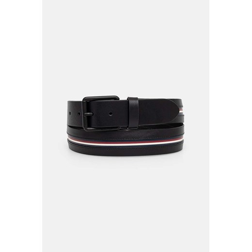 Tommy Hilfiger pasek skórzany męski kolor czarny AM0AM12813 ze sklepu ANSWEAR.com w kategorii Paski męskie - zdjęcie 174817322