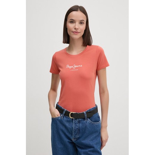 Pepe Jeans t-shirt NEW VIRGINIA SS N damski kolor pomarańczowy PL505202 ze sklepu ANSWEAR.com w kategorii Bluzki damskie - zdjęcie 174817462