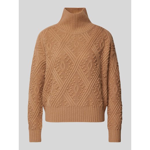 Sweter z dzianiny z prążkowanymi wykończeniami model ‘PANINO’ ze sklepu Peek&Cloppenburg  w kategorii Swetry damskie - zdjęcie 174817581