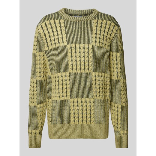 Sweter z dzianiny z prążkowanymi wykończeniami ze sklepu Peek&Cloppenburg  w kategorii Swetry męskie - zdjęcie 174817592