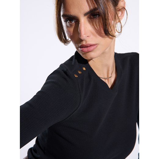 Sinsay - Bluzka z długim rękawem - czarny Sinsay XL Sinsay