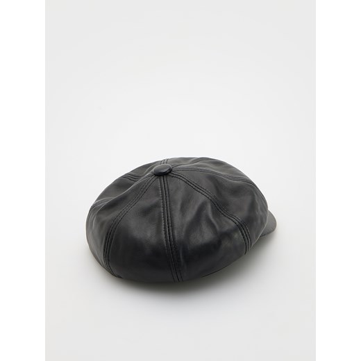 Reserved - Skórzany beret z daszkiem - czarny Reserved ONE SIZE Reserved