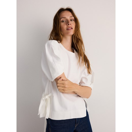 Reserved - Bluzka z wiskozą - złamana biel Reserved M Reserved