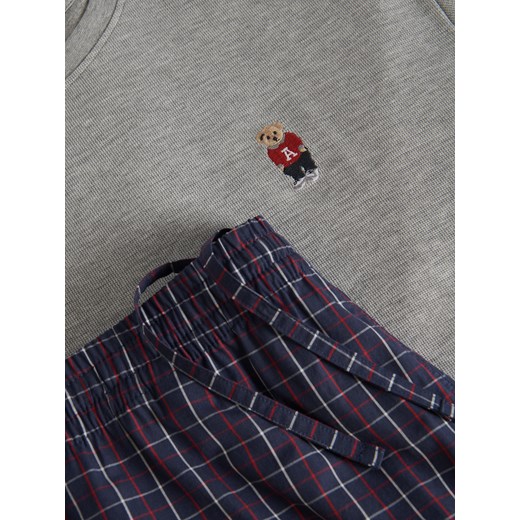 Reserved - Dwuczęściowa piżama z haftem - ciemnoszary Reserved L Reserved