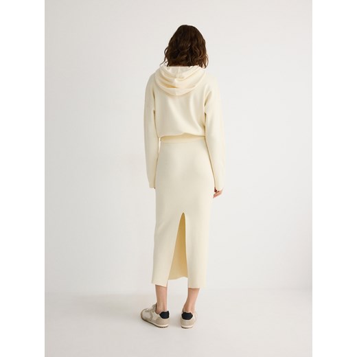 Reserved - Spódnica midi - kremowy Reserved M Reserved