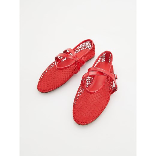 Reserved - Baleriny z siatką - czerwony Reserved 39 Reserved