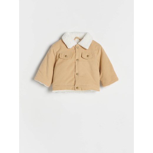 Reserved - Sztruksowa kurtka sherpa - beżowy ze sklepu Reserved w kategorii Odzież dla niemowląt - zdjęcie 174822214
