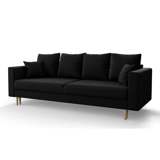 Czarna welurowa sofa rozkładana M8-P88 ze sklepu Edinos.pl w kategorii Sofy i kanapy - zdjęcie 174823521