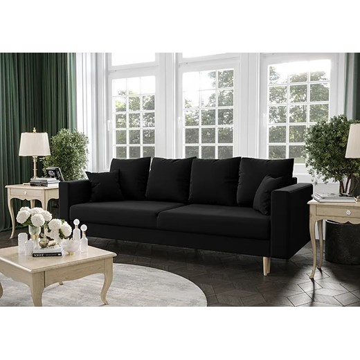 Czarna sofa rozkładana - Diamante Elior One Size okazyjna cena Edinos.pl