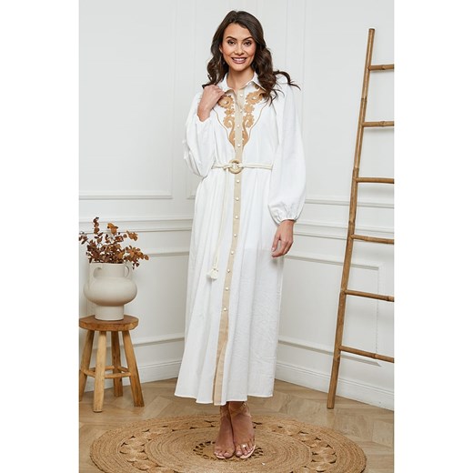 La Compagnie Du Lin Sukienka w kolorze biaÅ‚ym La Compagnie Du Lin M promocja Limango Polska