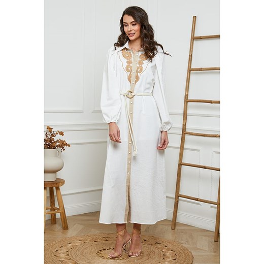 La Compagnie Du Lin Sukienka w kolorze biaÅ‚ym La Compagnie Du Lin M Limango Polska okazyjna cena