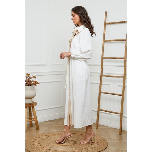 La Compagnie Du Lin Sukienka w kolorze biaÅ‚ym La Compagnie Du Lin M promocyjna cena Limango Polska