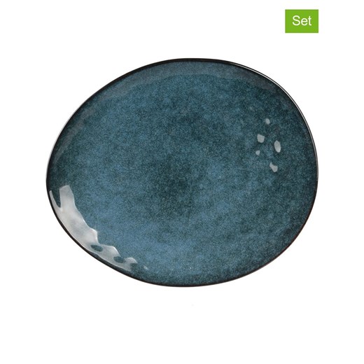 THE HOME DECO FACTORY Talerze obiadowe (12 szt.) w kolorze niebieskim - 27,5 x 23 cm ze sklepu Limango Polska w kategorii Naczynia - zdjęcie 174832150