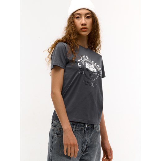 Bluzka damska Gate z okrągłym dekoltem z krótkim rękawem młodzieżowa 