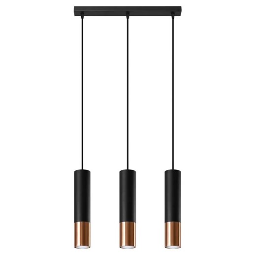Czarno-miedziana lampa wisząca nad stół - EXX246-Loper Lumes One Size Edinos.pl