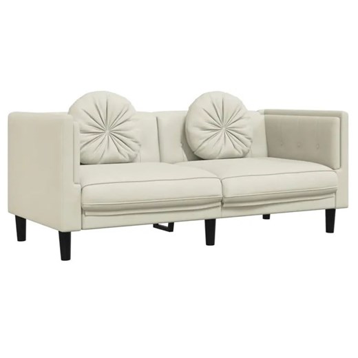 Kremowa stylowa sofa 2-osobowa z poduszkami - FINO 4X ze sklepu Edinos.pl w kategorii Sofy i kanapy - zdjęcie 174839040