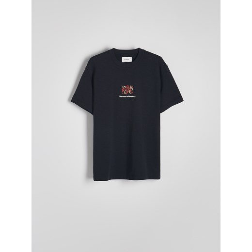 Reserved - T-shirt comfort z nadrukiem - czarny ze sklepu Reserved w kategorii T-shirty męskie - zdjęcie 174842312