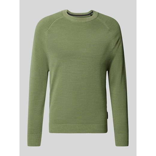 Sweter z dzianiny z prążkowanymi wykończeniami ze sklepu Peek&Cloppenburg  w kategorii Swetry męskie - zdjęcie 174843443