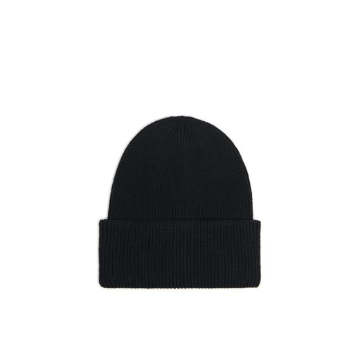Cropp - Czarna czapka beanie z dodatkiem wiskozy - czarny ze sklepu Cropp w kategorii Czapki zimowe damskie - zdjęcie 174843564