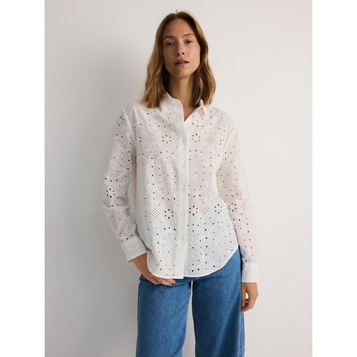 Reserved - Ażurowa koszula - biały Reserved XS Reserved