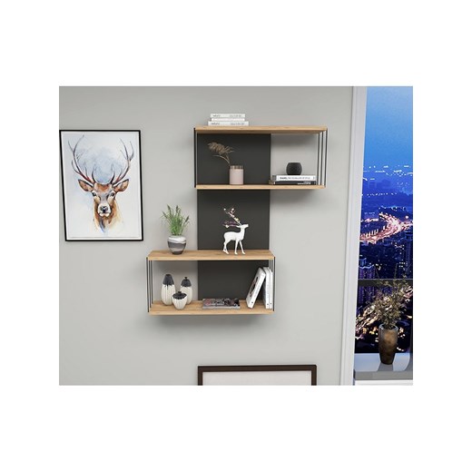 Scandinavia Concept Regał ścienny w kolorze czarno-brązowym - 65 x 96 x 19 cm Scandinavia Concept onesize promocja Limango Polska