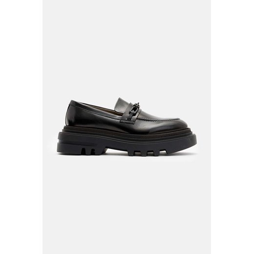 AllSaints mokasyny skórzane Alexia Chain Loafer damskie kolor czarny na 37 ANSWEAR.com