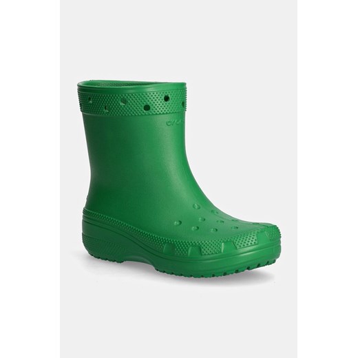 Crocs kalosze Classic Rain Boot damskie kolor zielony 208363 ze sklepu ANSWEAR.com w kategorii Kalosze damskie - zdjęcie 174847753