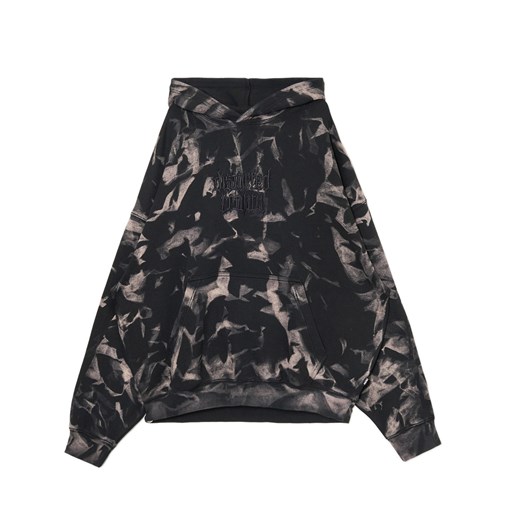 Cropp - Wzorzysta bluza z kapturem z naszywką - szary Cropp S Cropp