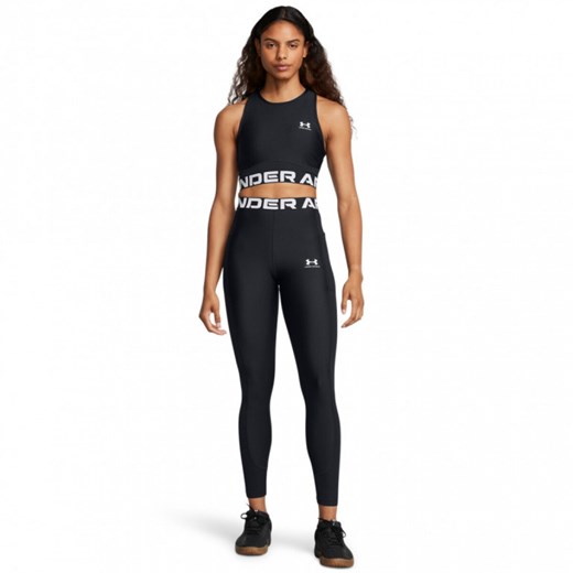 Damskie legginsy treningowe Under Armour Heatgear Rib Legging - czarne ze sklepu Sportstylestory.com w kategorii Spodnie damskie - zdjęcie 174849273