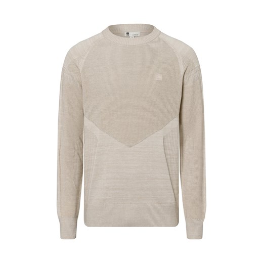 G-Star RAW Męski sweter z dzianiny Mężczyźni Bawełna beżowy wzorzysty ze sklepu vangraaf w kategorii Swetry męskie - zdjęcie 174850101