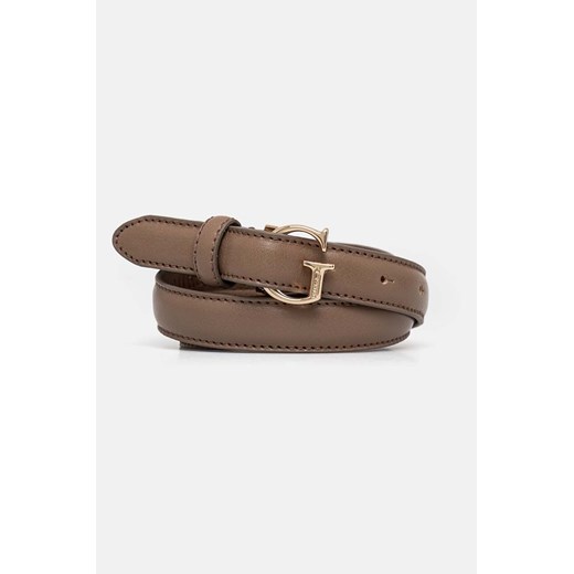 Guess pasek skórzany damski kolor beżowy ze sklepu ANSWEAR.com w kategorii Paski damskie - zdjęcie 174851353