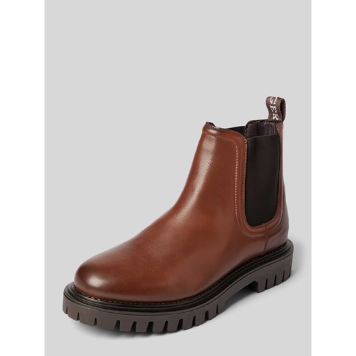 Buty skórzane z fakturowaną podeszwą ze sklepu Peek&Cloppenburg  w kategorii Buty zimowe męskie - zdjęcie 174852404