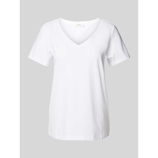 T-shirt z dekoltem w serek ze sklepu Peek&Cloppenburg  w kategorii Bluzki damskie - zdjęcie 174852453