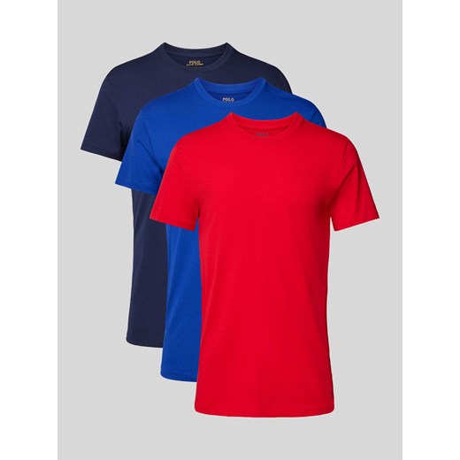 T-shirt z okrągłym prążkowanym dekoltem w zestawie 3 szt. ze sklepu Peek&Cloppenburg  w kategorii Podkoszulki męskie - zdjęcie 174852481