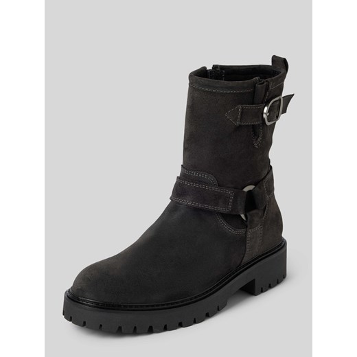 Buty w tylu Biker z miękkiej skóry welurowej ze sklepu Peek&Cloppenburg  w kategorii Śniegowce damskie - zdjęcie 174852701