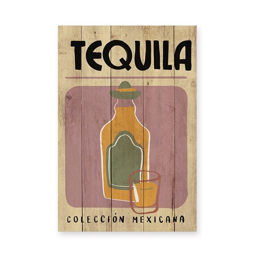 Madre Selva Nadruk &quot;Tequila&quot; na drewnie - 60 x 40 cm ze sklepu Limango Polska w kategorii Obrazy - zdjęcie 174853132