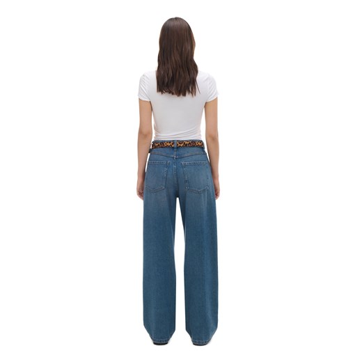 Cropp - Ciemnoniebieskie jeansy baggy - granatowy Cropp 34 Cropp