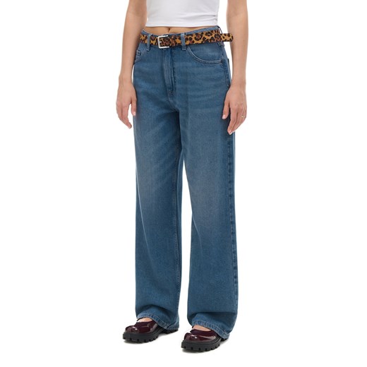 Cropp - Ciemnoniebieskie jeansy baggy - granatowy Cropp 34 Cropp