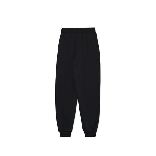 Cropp - Czarne dresowe joggery z nadrukiem - czarny Cropp XS Cropp