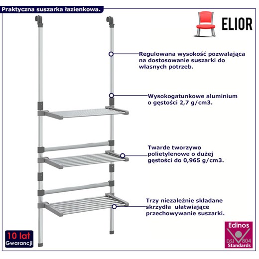 Trzypoziomowa suszarka na ręczniki - Doxa 3X Elior One Size Edinos.pl