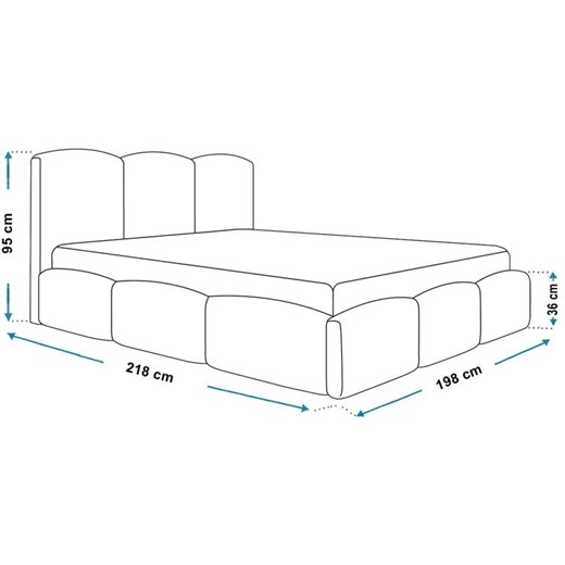 Podwójne łóżko welurowe z eleganckim zagłówkiem 180x200 Nifea 4X - 36 kolorów Elior One Size Edinos.pl
