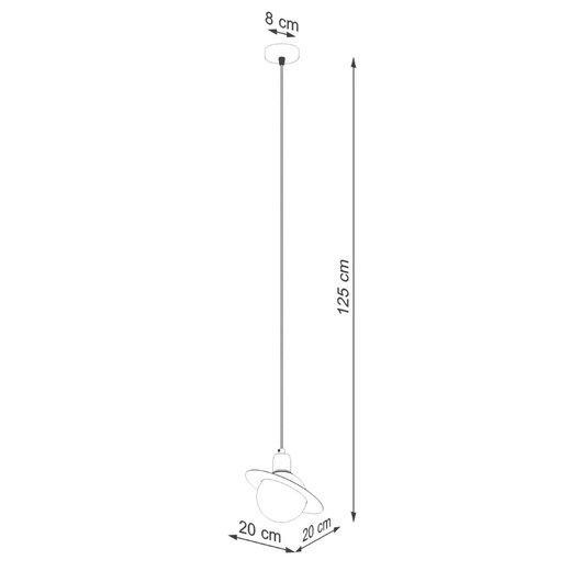 Biała pojedyncza lampa wisząca ze szklano-metalowym kloszem - A604-Davena Lumes One Size Edinos.pl