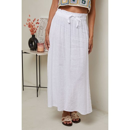 Le Monde du Lin Lniana spódnica w kolorze białym Le Monde Du Lin 36/38 okazyjna cena Limango Polska