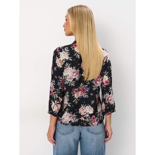 Mohito - Czarna wiskozowa bluzka w kwiaty - czarny Mohito 44 Mohito