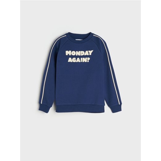 Sinsay - Bluza z napisem - granatowy Sinsay 122 Sinsay