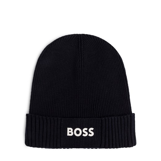 BOSS Green Czapka męska Mężczyźni Bawełna granatowy jednolity ze sklepu vangraaf w kategorii Czapki zimowe męskie - zdjęcie 174862904